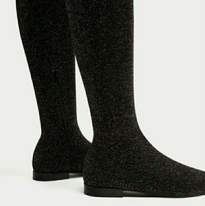 ZARA Brand *Flat Multicolored Over The Knee Boots*